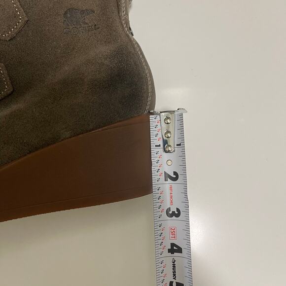 Sorel Toronto Wedge Suede Olive Green Booties Size 9 - Picture 6 of 8